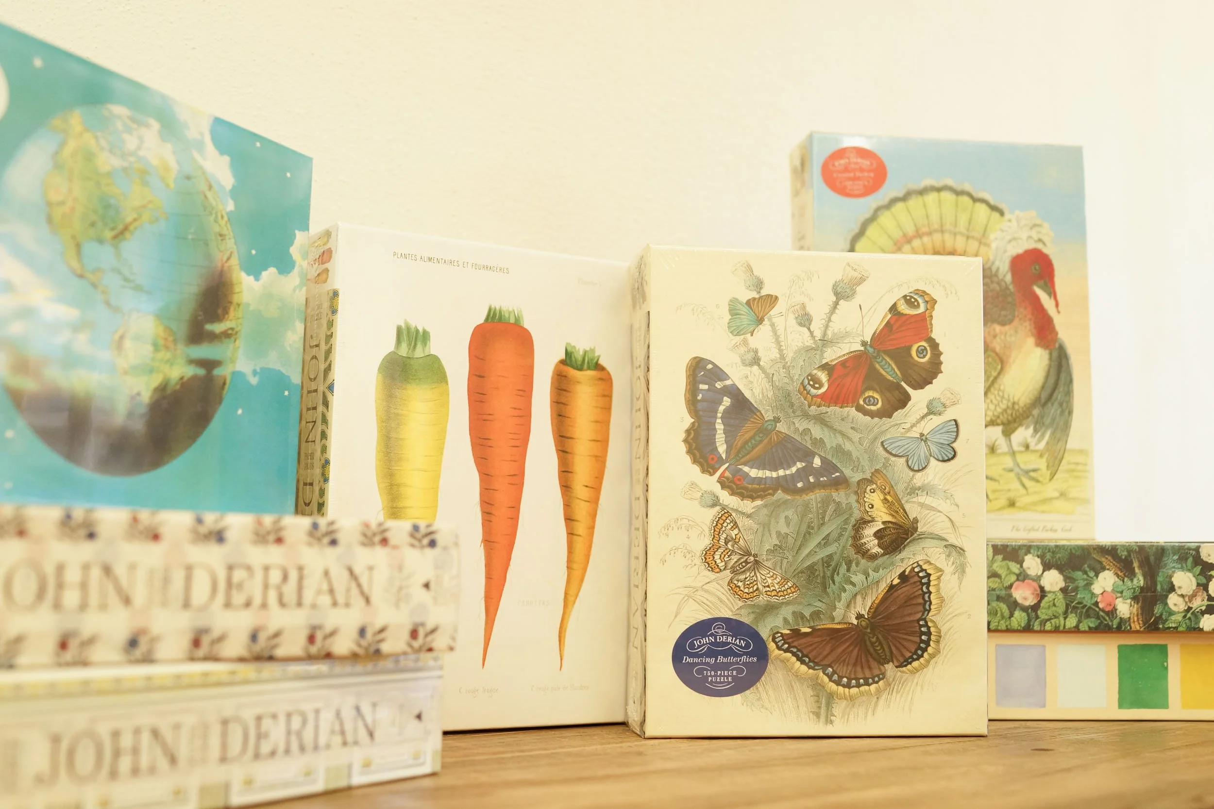 John Derian Paper Goods Puzzles Crested Turkey Three Carrots